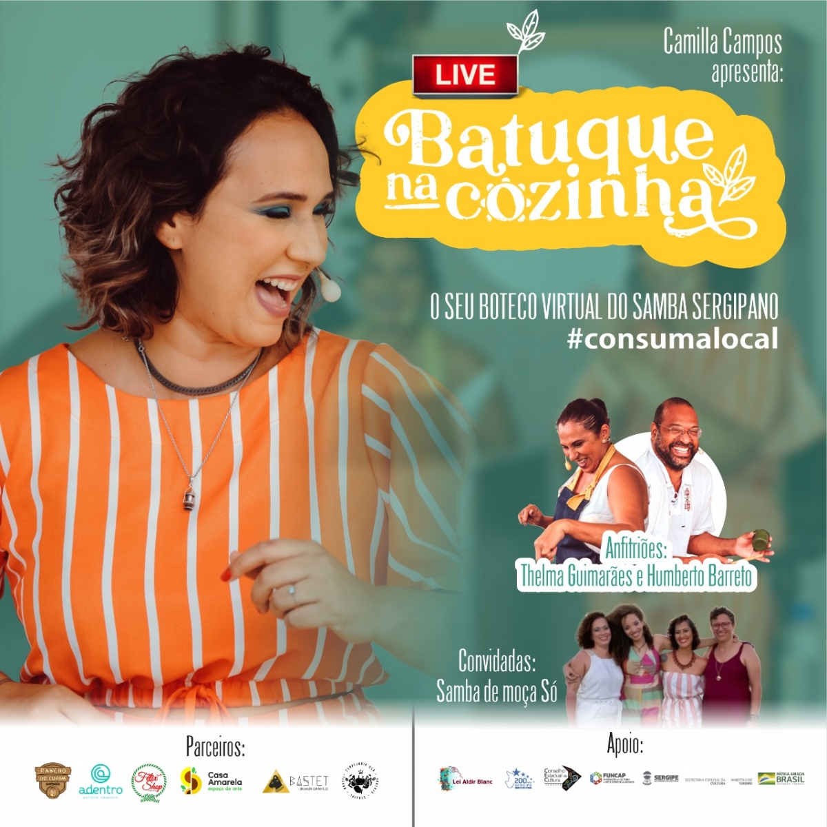 Samba e gastronomia fazem parte de lançamento do boteco virtual Batuque na Cozinha (Imagem: Divulgação)