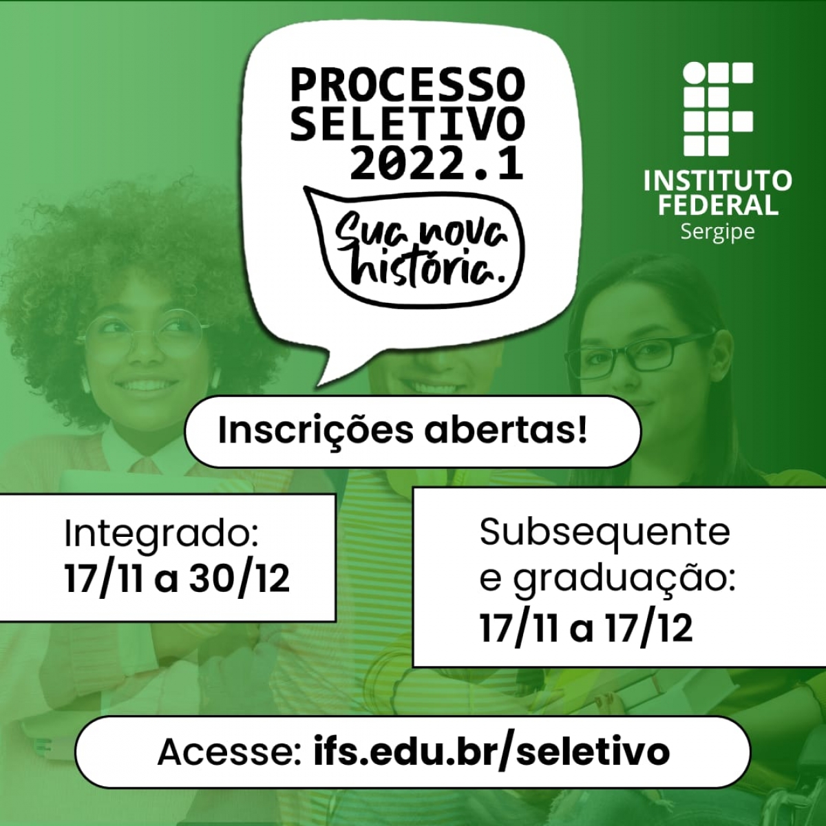 IFS/Campus Itabaiana abre inscrições para Processo Seletivo 2022.1 (Imagem: Divulgação/ IFS)