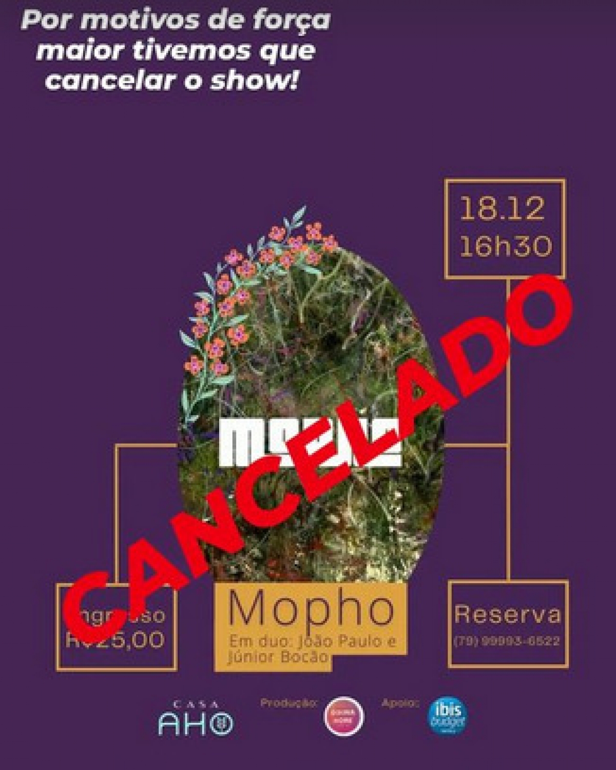 Nota de cancelamento: Por motivos de força maior, show do Mopho é cancelado em Aracaju (Imagem: Divulgação)