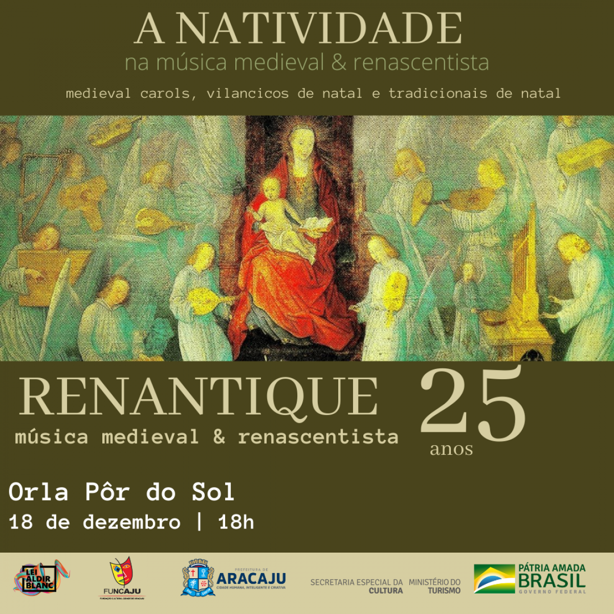 Conjunto de Música Antiga Renantique realiza apresentação natalina na Orla Pôr do Sol (Imagem: Divulgação)