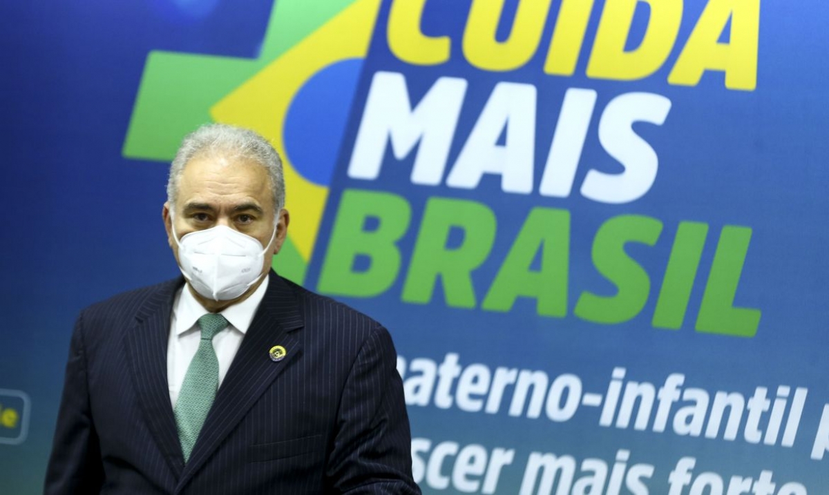O ministro da Saúde, Marcelo Queiroga, durante o lançamento do programa Cuida Mais Brasil (Foto: Marcelo Camargo/ Agência Brasil)