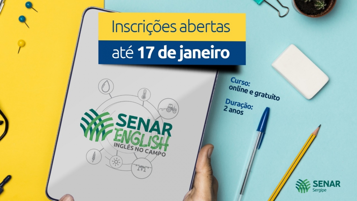 Senar Sergipe abre inscrições para o curso online e gratuito de Inglês (Foto: Senar/SE)