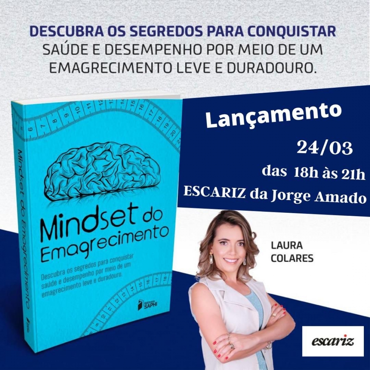 Livro Mindset do Emagrecimento com coautoria de Laura Colares será lançado em Aracaju (Imagem: Divulgação)