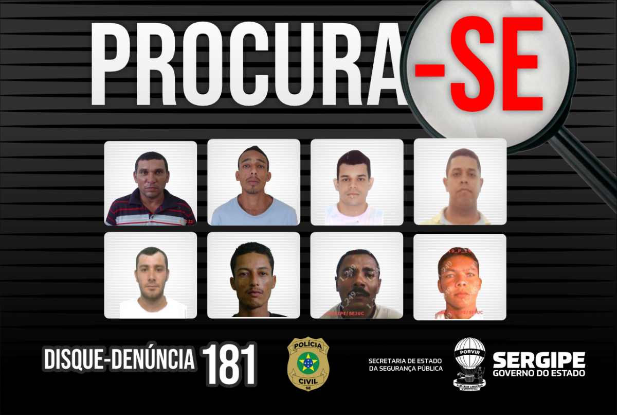 Procura-SE: Veja quem são os foragidos mais procurados de Sergipe - Imagem: SSP/SE
