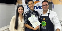 Na ordem: Bruna, Embaixadora da gastronomia atual, Kim Dantas e Bruno, presidente Abrasel - Foto: Divulgação